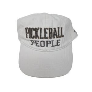 Pickleball People Baseball Cap Hat White Unisex Adjustable